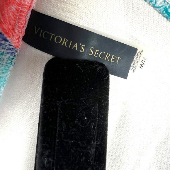 Victoria's Secret Bikini Top Padded Triangle Women's M Paisley Green Orange Blue - Picture 3 of 9